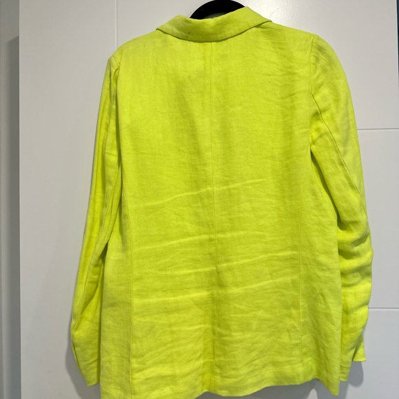 Polo Ralph Lauren Linen Blazer Jacket in Citrus Neon Yellow Size 8 - Picture 4 of 4